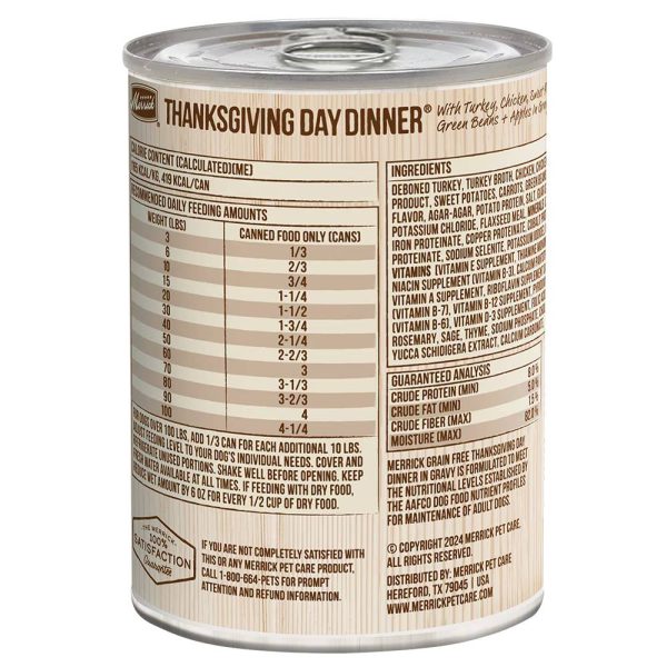 Merrick Grain Free Thanksgiving Day Dinner in Gravy Hot on Sale