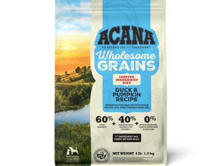 ACANA Wholesome Grains Limited Ingredient Diet Dry Dog Food, Duck & Pumpkin Recipe For Sale