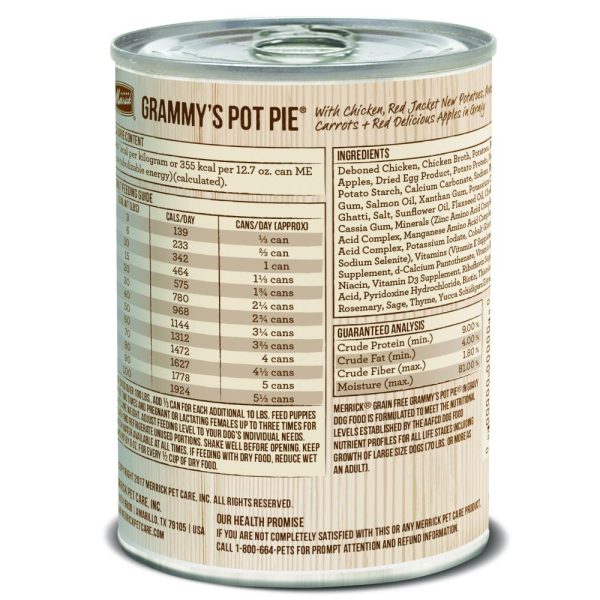 Merrick Grain Free Grammy s Pot Pie Canned Dog Food Cheap