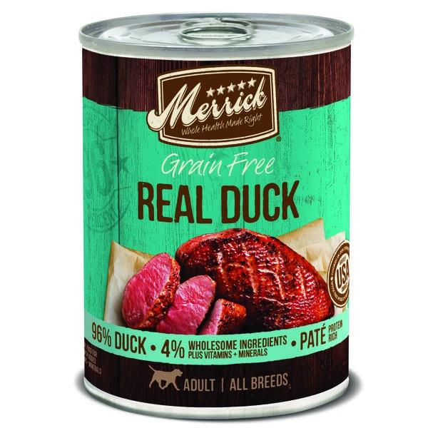 Merrick Grain Free 96% Real Duck Canned Dog Food For Discount