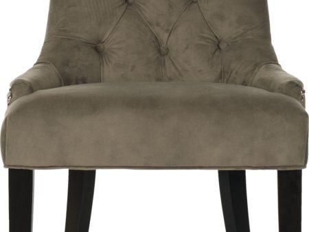 Safavieh Abby 19  H Tufted Side Chairs (SET Of 2)-Silver Nail Heads Mole Grey and Espresso Furniture Supply