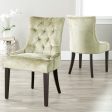 Safavieh Abby Tufted Side Chairs (SET Of 2)-Silver Nail Heads Antique Sage and Espresso Online