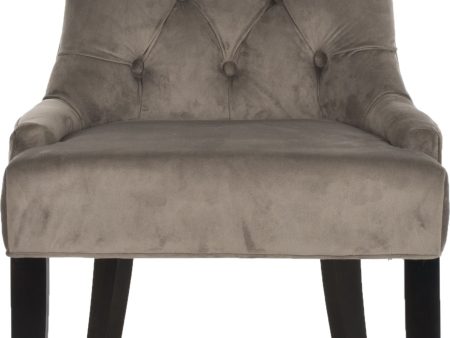 Safavieh Abby Tufted Side Chairs (SET Of 2) Mushroom Taupe and Espresso Online