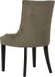 Safavieh Abby 19  H Tufted Side Chairs (SET Of 2)-Silver Nail Heads Mole Grey and Espresso Furniture Supply