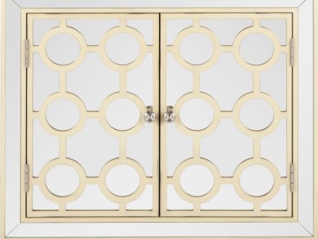 Safavieh Kaia 2 Door Chest Antique Beige and Nickel Mirror on Sale