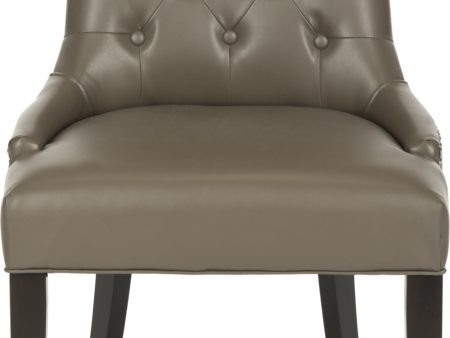 Safavieh Abby Tufted Side Chairs (SET Of 2)-Silver Nail Heads Clay and Espresso Online now