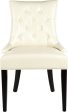 Safavieh Abby Tufted Side Chairs (SET Of 2)-Silver Nail Heads Flat Cream and Espresso For Sale